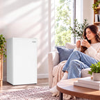Igloo 2.6 Cu.Ft Mini Fridge with Freezer- Single Door Compact Refrigerator with Glass Shelves for Homes, Dorms & Offices- Keep Snacks, Drinks & Frozen Foods Cool with Temperature Control Fridge- White