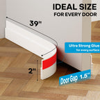 Silicone Seal Door Strip Bottom - 8M/26ft (W: 35MM) Silicone Sealing Sticker Self Adhesive Weather Stripping for Gaps of House, Glass Shower, Window and Door, Weatherproof Soundproof Insect Proof