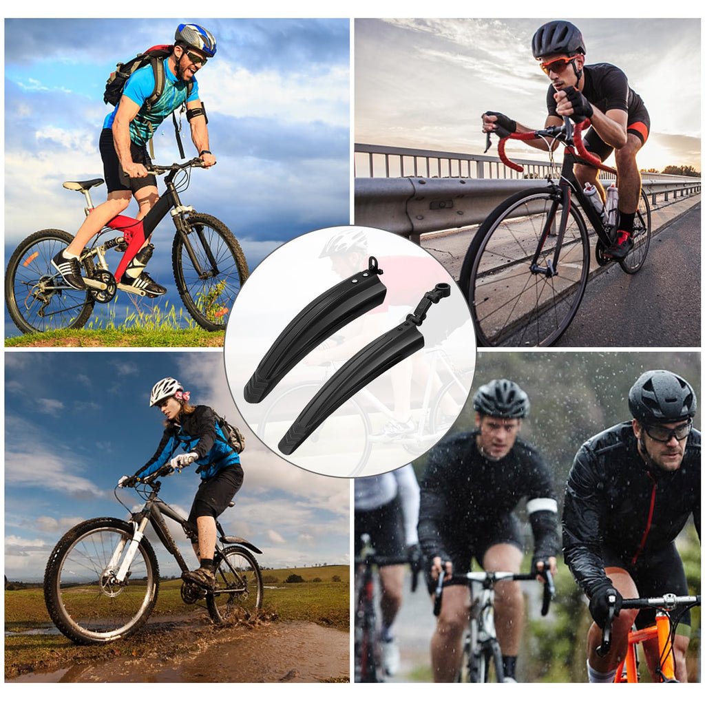 Bike Mudguard Set, Portable Adjustable Road Mountain Bike Bicycle Cycling Tires Front and Rear Mud Guard Fenders for MTB Mountain Road Bike