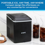 Avanti Ice Maker Mighty Ice Countertop Design Makes 26 Pounds of Bullet-Shaped Ice Cubes in 24 Hours, Digital Touch Controls and Self Cleaning Function, Includes Scoop, Black
