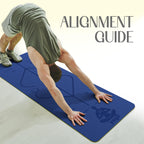 Yogii Yoga Mat - Non-Slip 6mm Thick TPE & Travel-friendly Yoga Mat - Perfect for Home & Gym Exercise Fitness & Pilates - With Laser Alignment Guides for Men & Women