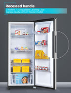 BLACK+DECKER 14 Cu. Ft. Convertible Freezer Refrigerator, Upright Freezer with Glass Shelves, ENERGY STAR rated, Frost Free, BUC1400XB, Black