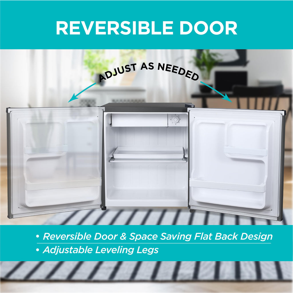 BLACK+DECKER 2.5 Cu. Ft. Compact Refrigerator, BCRK25V, Stainless Look