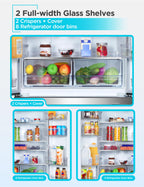 BLACK+DECKER 14 Cu. Ft. Convertible Freezer Refrigerator, Upright Freezer with Glass Shelves, ENERGY STAR rated, Frost Free, BUC1400XB, Black
