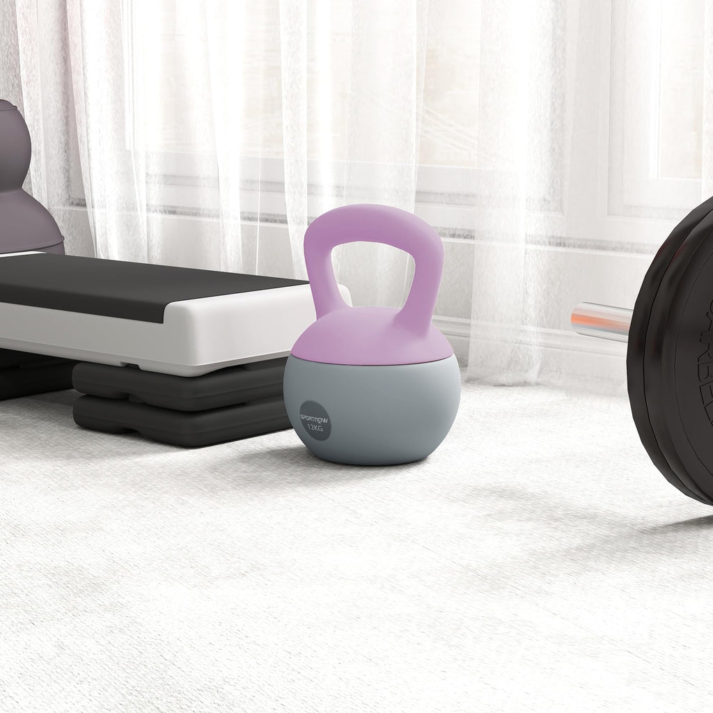 SPORTNOW 4/6/8/10/12kg Soft Kettlebell with Non Slip Handle Grey