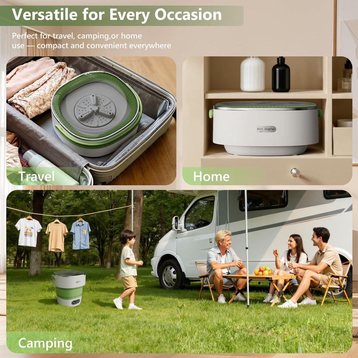 20L Portable Washing Machine,Folding Washer Machine and Spin-Dryer
