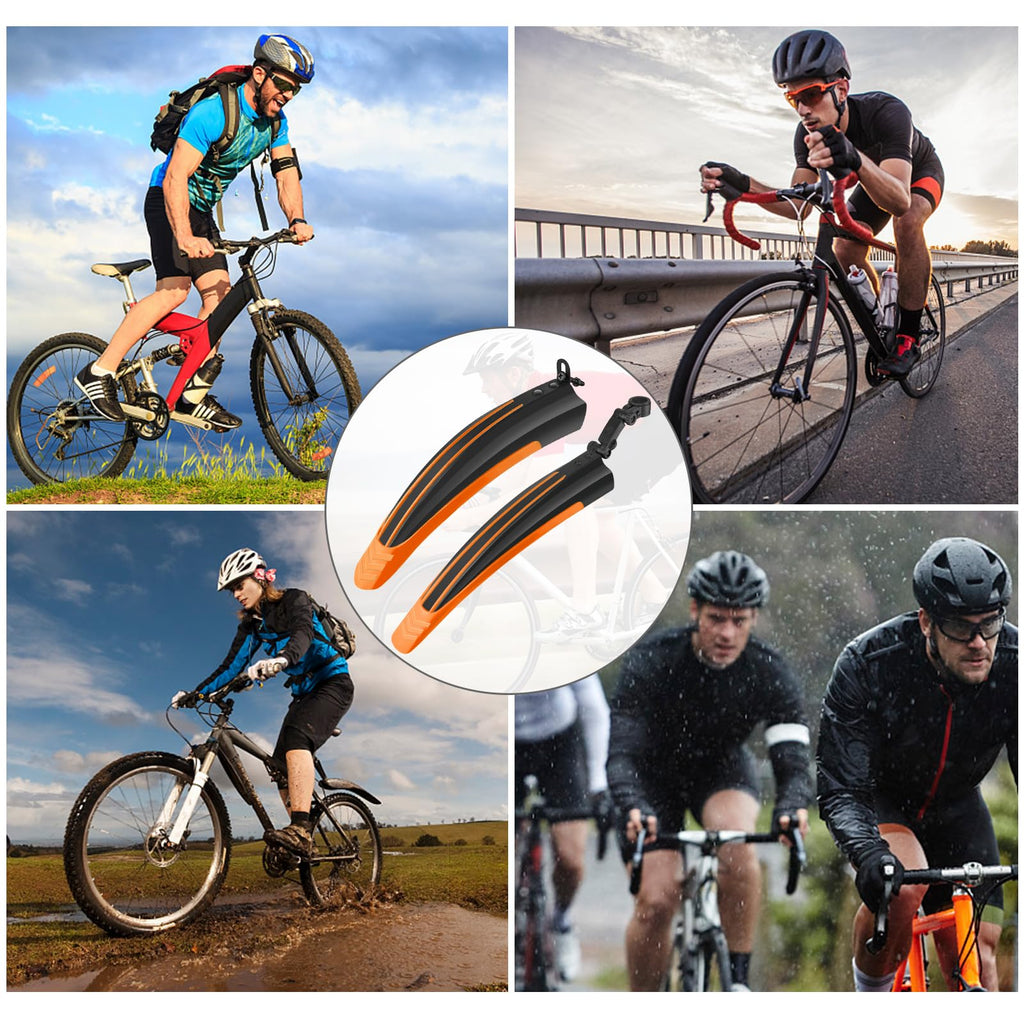 Bike Mudguard Set, Portable Adjustable Road Mountain Bike Bicycle Cycling Tires Front and Rear Mud Guard Fenders for MTB Mountain Road Bike