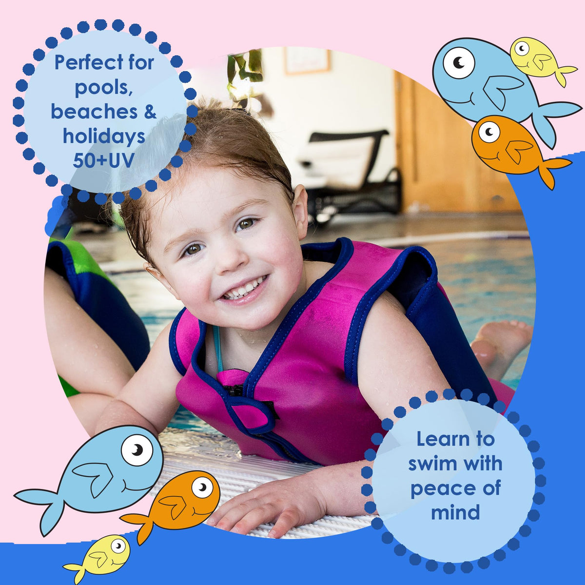 SwimBest Swim Vest - For Baby, Toddler & Kids. Adjustable Buoyancy Swim Jacket, ideal for pools/beaches/holidays & Learning to Swim