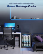 EUHOMY 24 Can Mini Fridge, 18L Beverage Refrigerator with Quiet Compressor