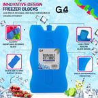 G4GADGET 16cm Freezer Blocks – Pack of 4 – Long-Lasting Reusable Ice Packs for Coolers, Picnic Bags, Travel & Outdoor Adventures – Ideal for Beach & Hiking Trips