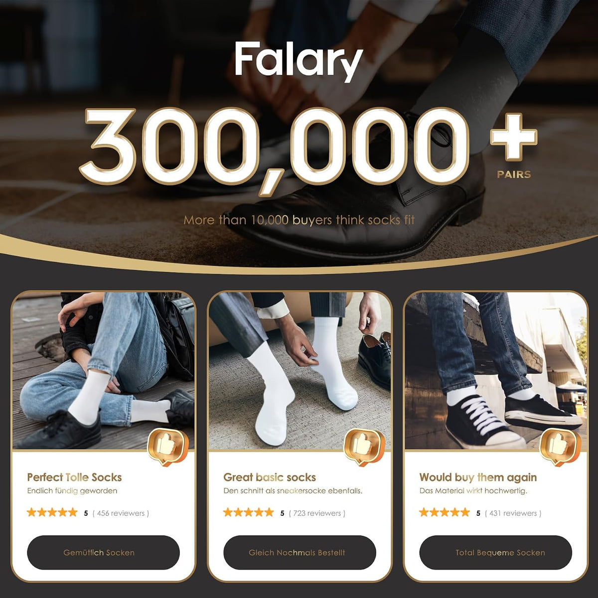 FALARY 12 Pairs Black Mens Socks, Plain Cotton Socks for Men & Women
