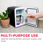 Frigidaire Retro Mini Compact Beverage Cooler, Great for Keeping Office Lunch Cool! (Built-in Bluetooth Speaker)