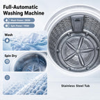 COSTWAY 8.8LBS Portable Washing Machine, Full-Automatic w/Drain Pump, White