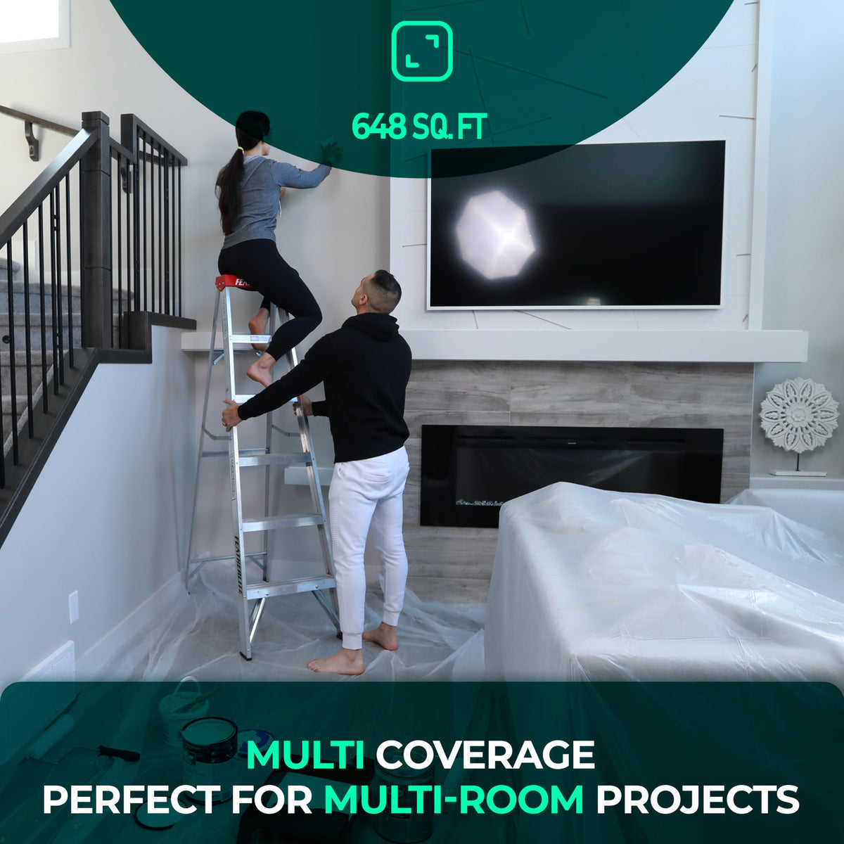 CS Cotton Dust Sheets for Decorating, Furniture, Floors, 12x9 Ft (3.6x2.7m)
