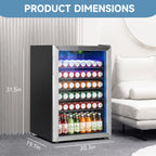 DOGHLY 0.95 Cu.Ft Mini Fridge Mirror Door for Beverages & Skincare, 24 Cans