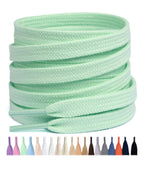 Stepace 2 Pairs Cotton Flat Shoe Laces 8mm Wide Shoelaces for Sneaker