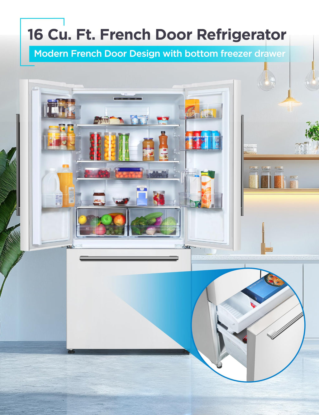 BLACK+DECKER 14 Cu. Ft. Convertible Freezer Refrigerator, Upright Freezer with Glass Shelves, ENERGY STAR rated, Frost Free, BUC1400XB, Black