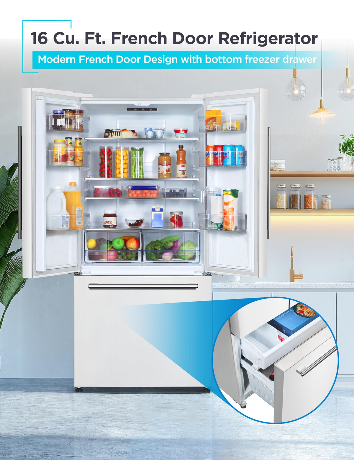 BLACK+DECKER 14 Cu. Ft. Convertible Freezer Refrigerator, Upright Freezer with Glass Shelves, ENERGY STAR rated, Frost Free, BUC1400XB, Black