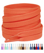 Stepace 2 Pairs Cotton Flat Shoe Laces 8mm Wide Shoelaces for Sneaker
