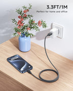 RAVIAD USB C Charger Cable 3M Long Type C Cable Fast Charging 3.1A Braided