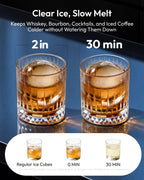 EUHOMY 2.4" Ice Ball Maker Countertop, 3Pcs Ready in 40Mins, 108Pcs/Day, Self-Cleaning Sphere Ice Maker Machine with Crystal Clear Ice, Round Ice Cube Maker for Whiskey & Bourbon
