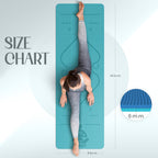 Yogii Yoga Mat - Non-Slip 6mm Thick TPE & Travel-friendly Yoga Mat - Perfect for Home & Gym Exercise Fitness & Pilates - With Laser Alignment Guides for Men & Women