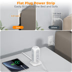 TESSAN Tower Power Strip Flat Plug with 1050J Surge Protection, 6 Ft, Black