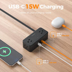 TESSAN Extension Cord 10 FT, Power Strip with 900J Surge Protection, Grey
