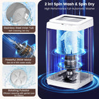Auertech 18 lbs Portable Washing Machine, Fully Automatic Portable Washer with LED Display, 7 Wash Cycles, 4 Water Levels, Top Load Washing Machine for Apartment, RV, Dorm, Home