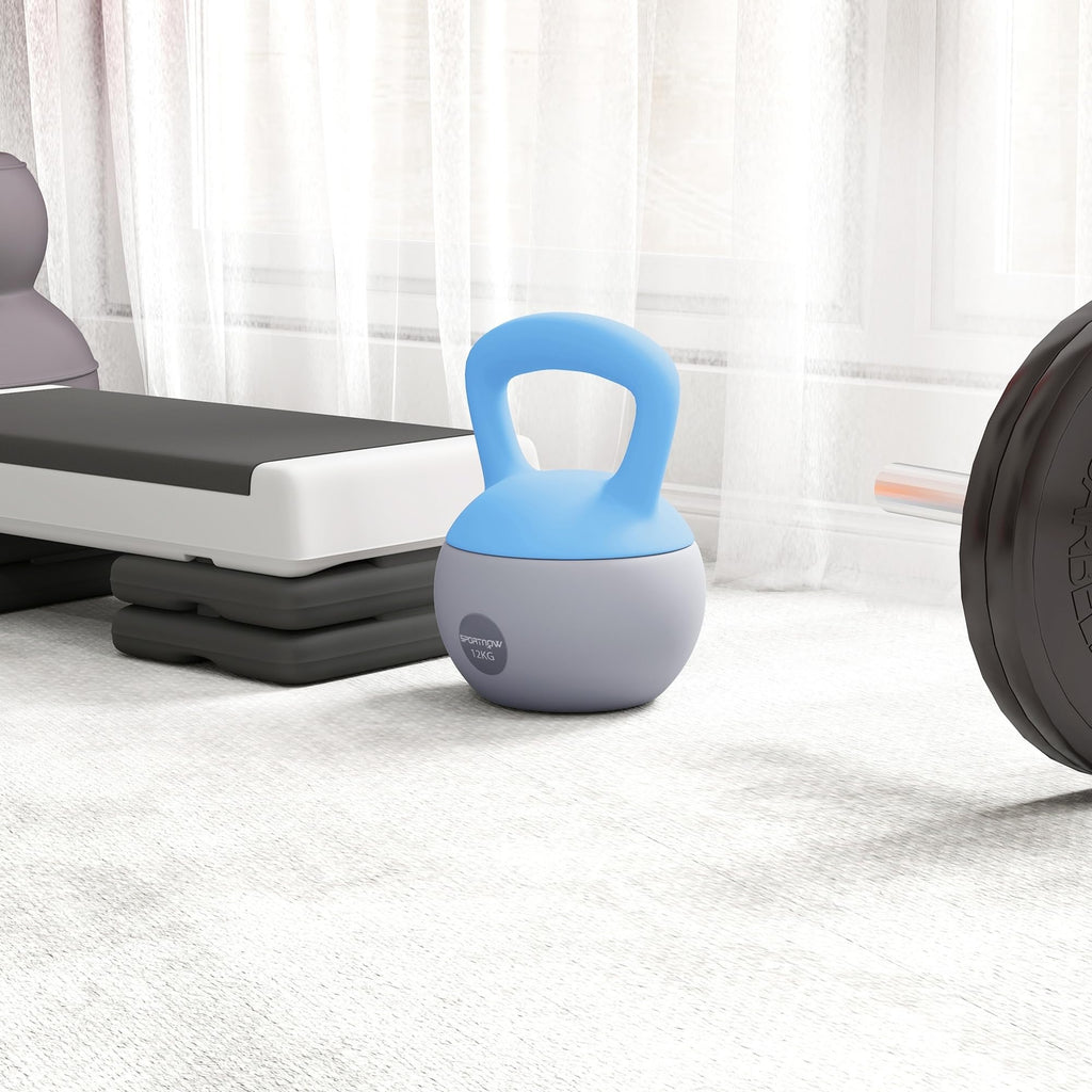 SPORTNOW 4/6/8/10/12kg Soft Kettlebell with Non Slip Handle Grey