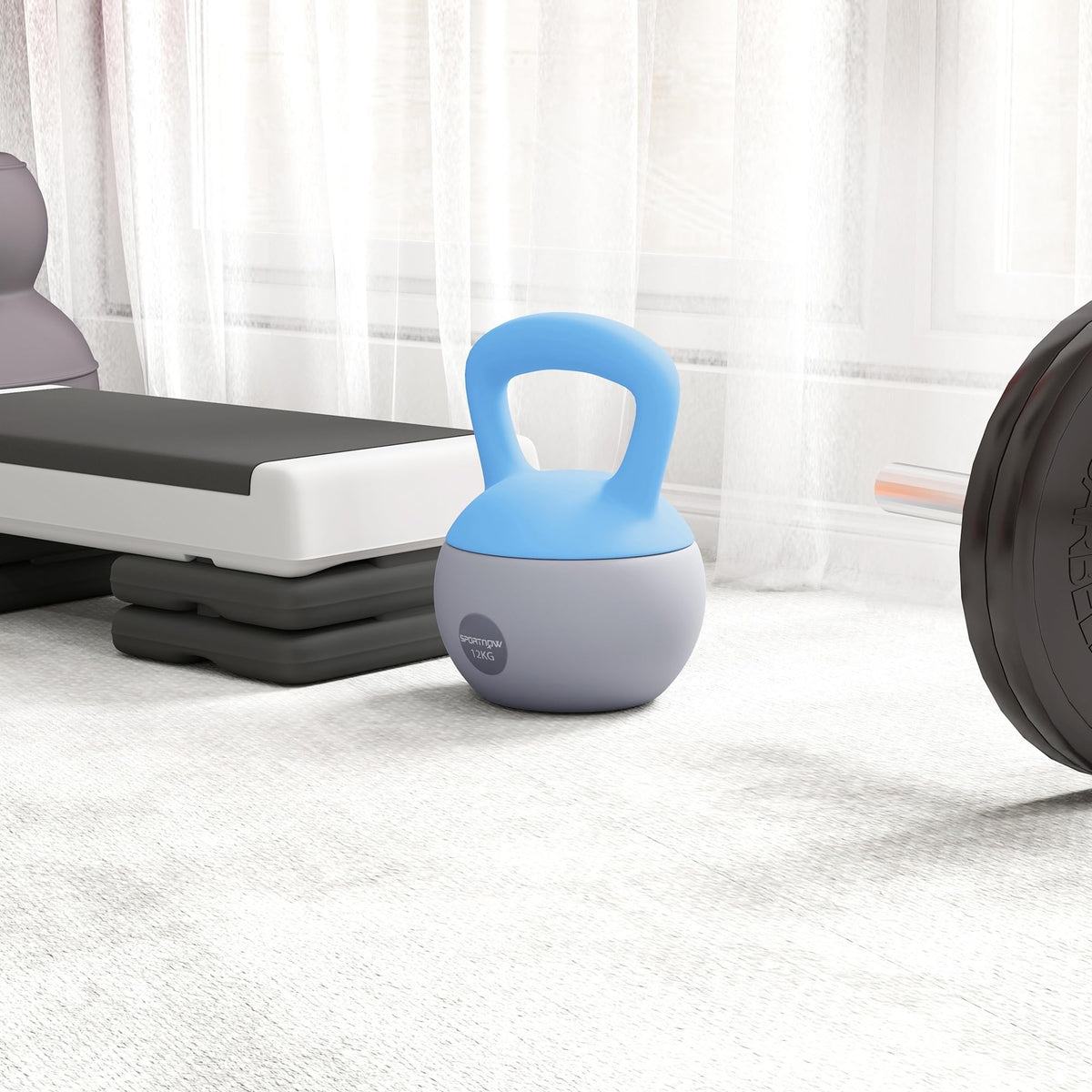 SPORTNOW 4/6/8/10/12kg Soft Kettlebell with Non Slip Handle Grey