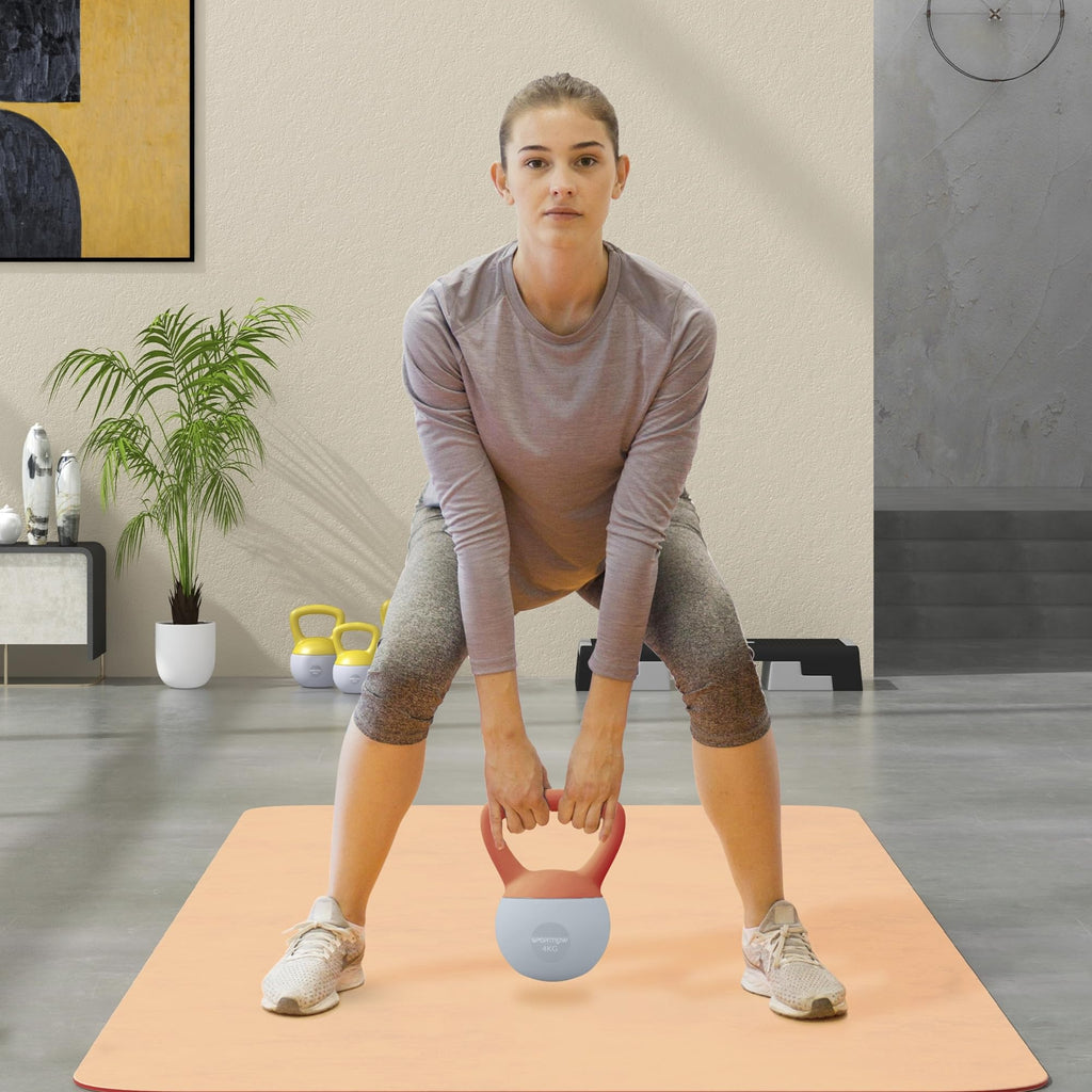 SPORTNOW 4/6/8/10/12kg Soft Kettlebell with Non Slip Handle Grey