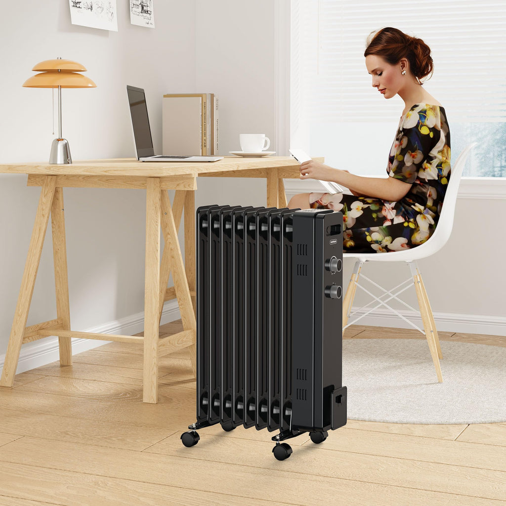 VonHaus Oil Filled Radiator 11 Fins – 2500W, 3 Heat Settings, 24 Hour Timer