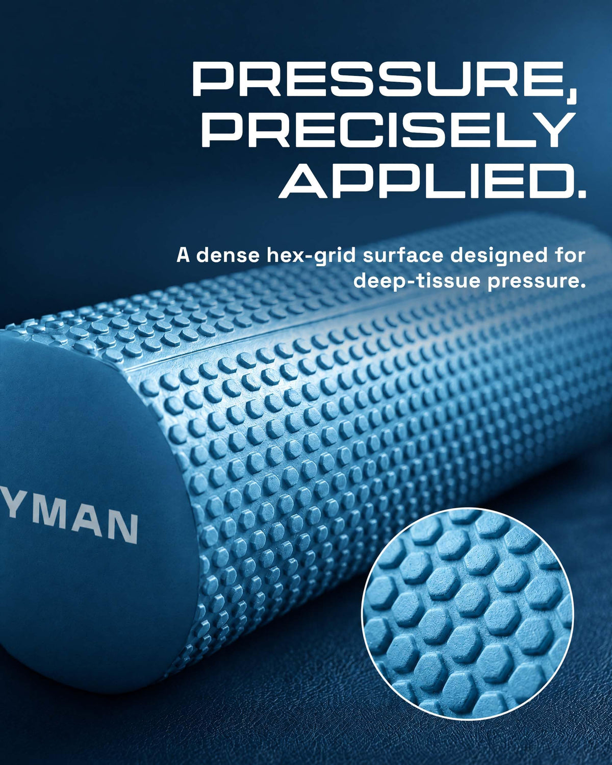 KAYMAN Sports Foam Roller, Deep Tissue Muscle Recovery, 44.5 x 15cm, Black