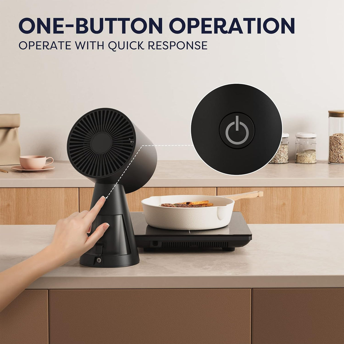 CIARRA Portable Range Hood, 2-Speed Desktop Kitchen Exhaust Fan