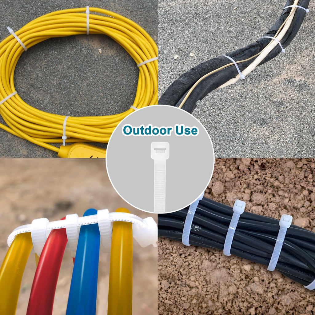 Black Zip Ties Assorted 12+8+6+4 inch, 200 Pack, Cable Ties, UV Resistant Wire Ties for Outdoor Use,Tie Straps, LOCKLOCK