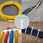 Black Zip Ties Assorted 12+8+6+4 inch, 200 Pack, Cable Ties, UV Resistant Wire Ties for Outdoor Use,Tie Straps, LOCKLOCK