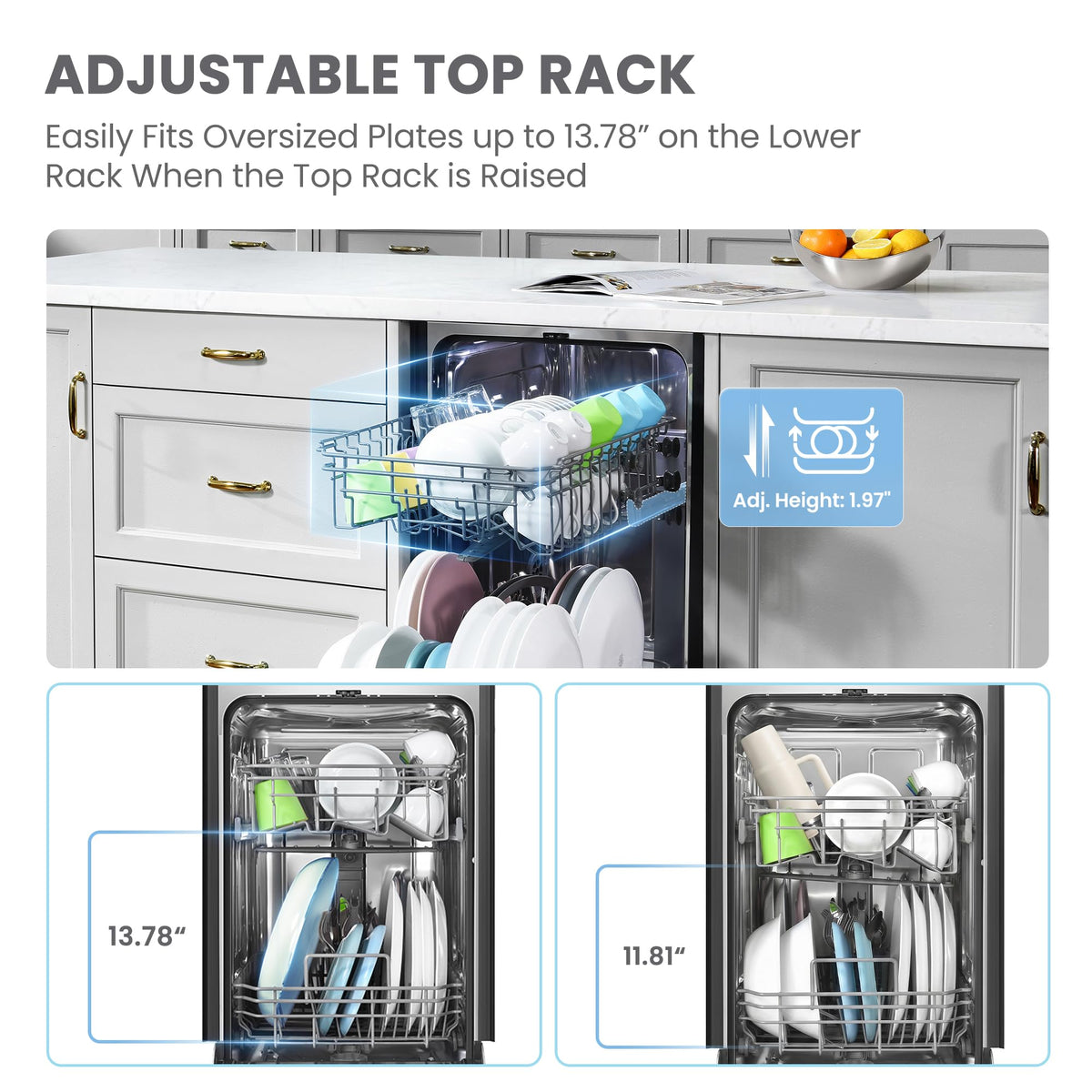 COMFEE' 18 Inch Built-in Dishwasher, Energy Star & NSF, Stainless Steel Tub