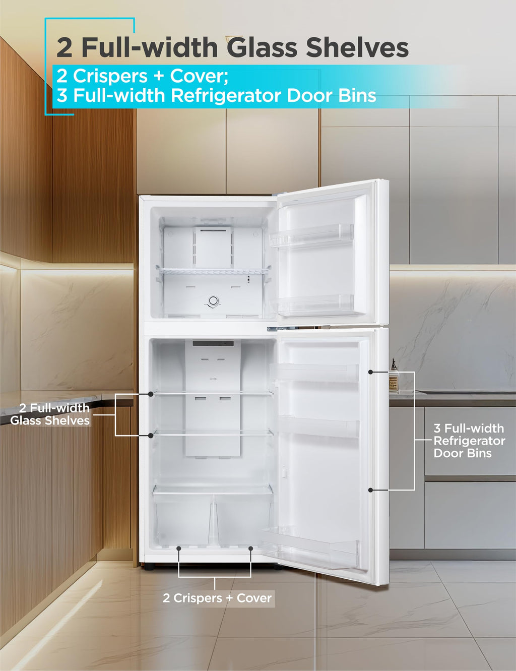 BLACK+DECKER 18.1 Cu. Ft. Top Mount Refrigerator with Ice Maker, BR1810HIMB