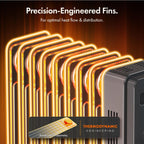 VonHaus Oil Filled Radiator 11 Fins – 2500W, 3 Heat Settings, 24 Hour Timer