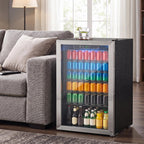 DOGHLY 0.95 Cu.Ft Mini Fridge Mirror Door for Beverages & Skincare, 24 Cans