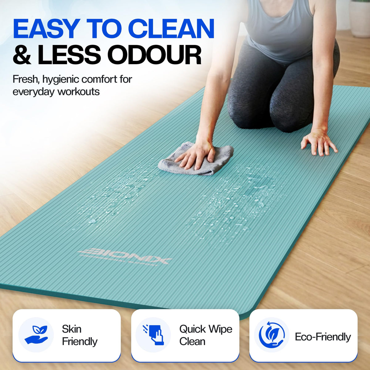 Bionix Yoga Mat For Women Men, Thick Pilates Exercise Mat, Home Gym Fitness