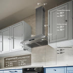 VIKIO HOME 36 Inch Wall Mount Range Hood 580CFM Low Noise Touch Control