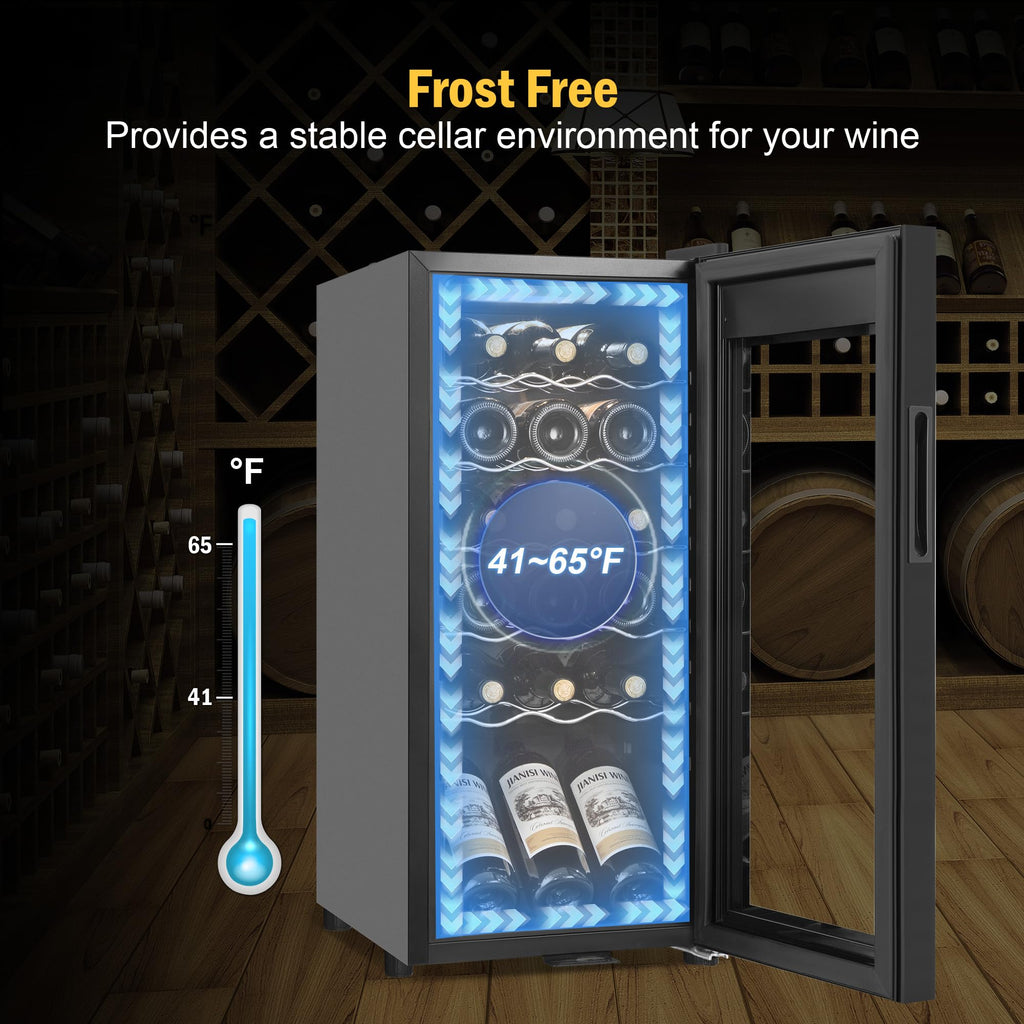 24" Dual Zone Wine and Beverage Refrigerator, Under Counter with Glass Door