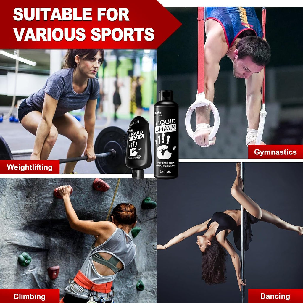 Liquid Chalk 60mL & 350mL for Weightlifting, Climbing & Gymnastics