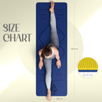 Yogii Yoga Mat - Non-Slip 6mm Thick TPE & Travel-friendly Yoga Mat - Perfect for Home & Gym Exercise Fitness & Pilates - With Laser Alignment Guides for Men & Women