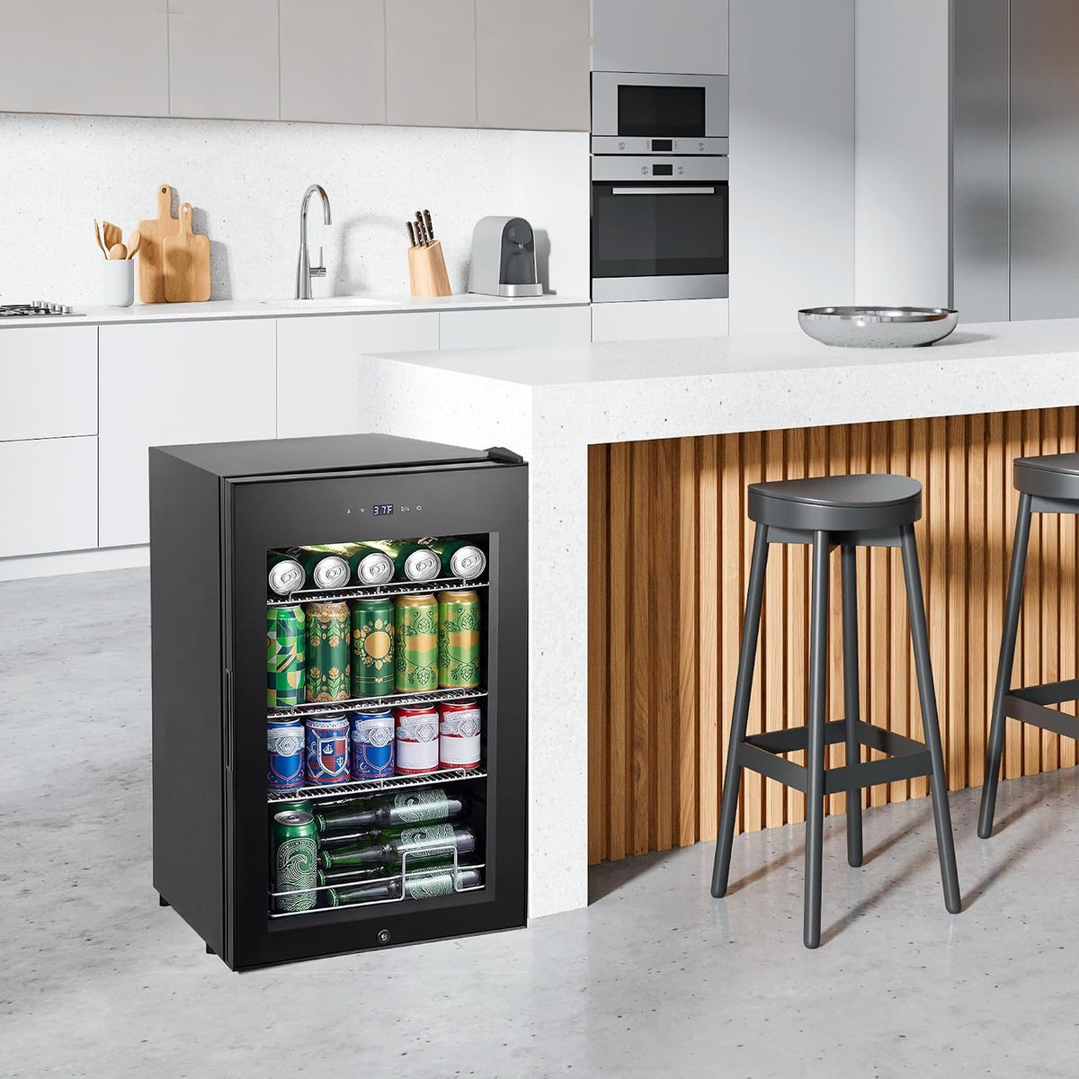 Mini Beverage Refrigerator Cooler -Small Beverage Fridge 1.4cu.ft
