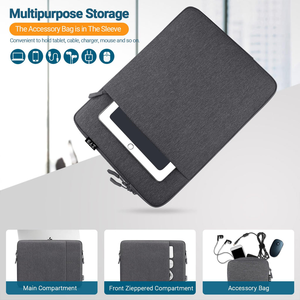 ZYB Laptop Sleeve 14 Inch, Waterproof Shockproof 14 Inch Laptop Case for 14" Notebook Lenovo Thinkpad IdeaPad, MacBook Air 15.3 2026-2023 M5 M4 M3 M2, 14" HP Dell Acer Chromebook Mac Pro 15-Black