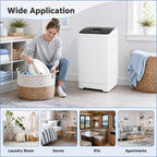 COSTWAY 8.8LBS Portable Washing Machine, Full-Automatic w/Drain Pump, White