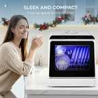 EUHOMY Countertop Dishwasher Portable, 6 Programs with 40 dB, No Hookup